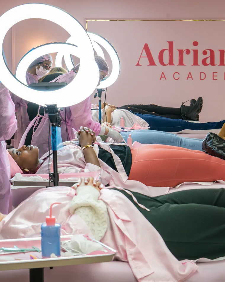 A practical session in progress at Adriana's Academy