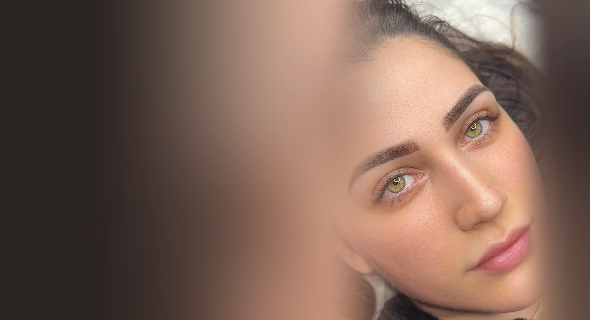 Healed Ombré Shading brows on a client, softly shaded from front to tail