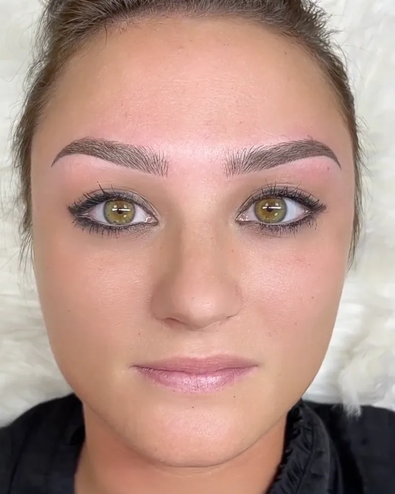 Combo Brows before and after by Adriana's Permanent Makeup