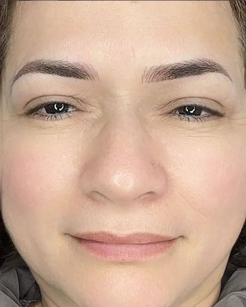 Combo Brows before and after by Adriana's Permanent Makeup