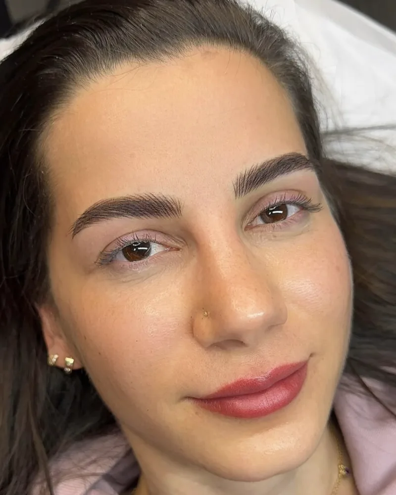 Brows + Lips Combo before and after by Adriana's Permanent Makeup
